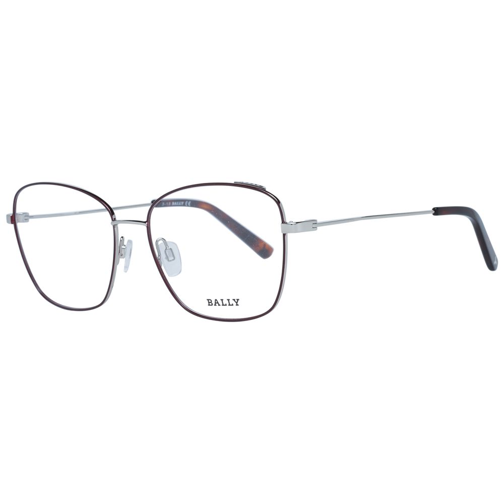 Burgunderrote Damen-Vollrandbrille aus Metall