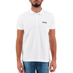 Elegant White Cotton Polo Shirt with Contrasting LogoDiscover the epitome of casual sophistication with our Diesel white cotton polo shirt. A versatile addition to your wardrobe, this polo exudes elegance with a contrasting logo detail on the front and a