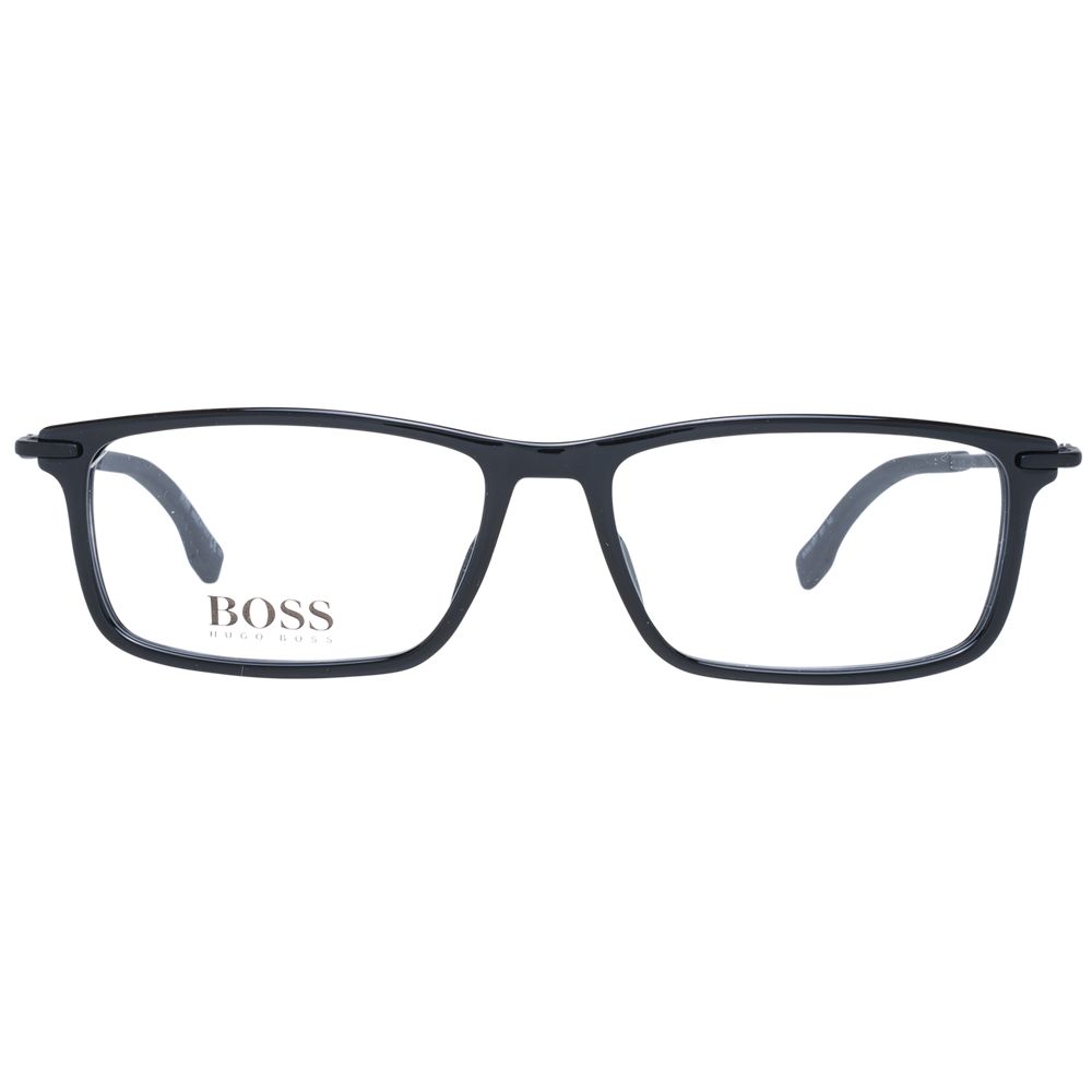Schwarze rechteckige Kunststoffbrille mit Vollrandfassung