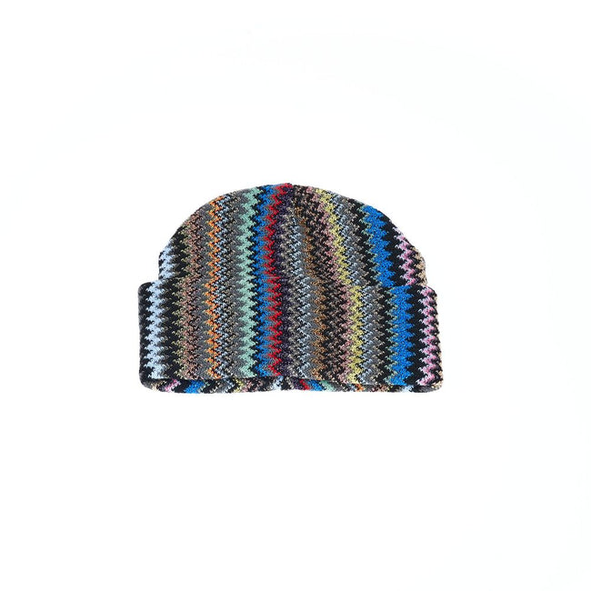 Multicolor Wool Women HatElevate your accessory game to luxe heights with this stunning Missoni hat. A cavalcade of multicolored hues dance in geometric bliss, enveloping the sumptuous blend of wool and delicate marabou feathers. Crafted with Italian fine