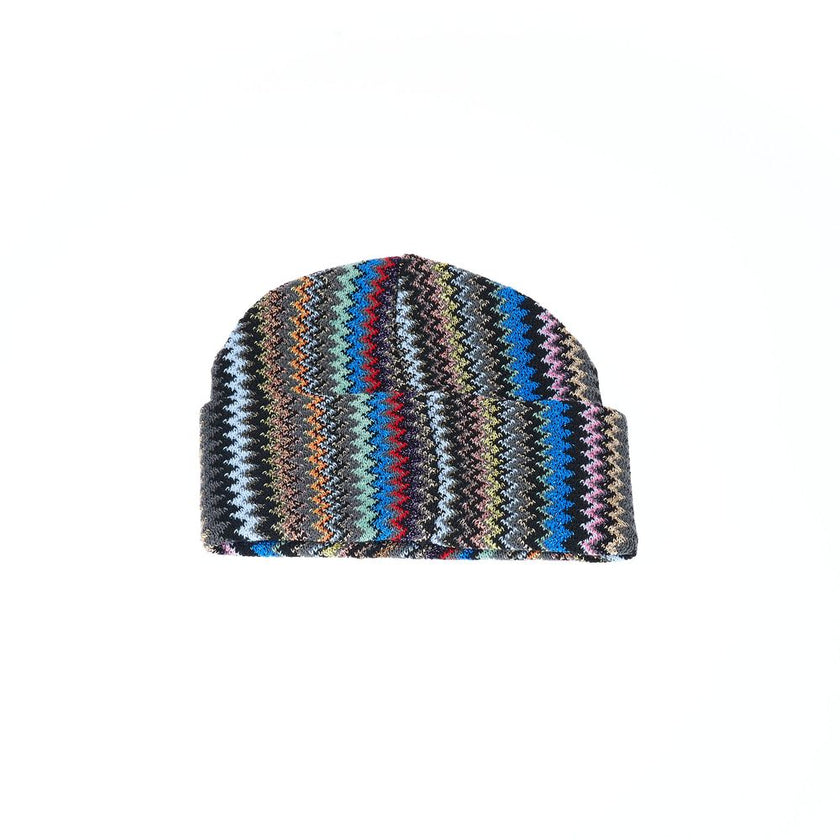 Multicolor Wool Women HatElevate your accessory game to luxe heights with this stunning Missoni hat. A cavalcade of multicolored hues dance in geometric bliss, enveloping the sumptuous blend of wool and delicate marabou feathers. Crafted with Italian fine