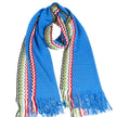 Blue Wool Men ScarfDrape yourself in the vibrant elegance of Missoni with this stunning Fringed Scarf. Boasting a captivating geometric pattern and a kaleidoscope of colors, this piece is a testament to the brand’s iconic aesthetic. Crafted in Italy from