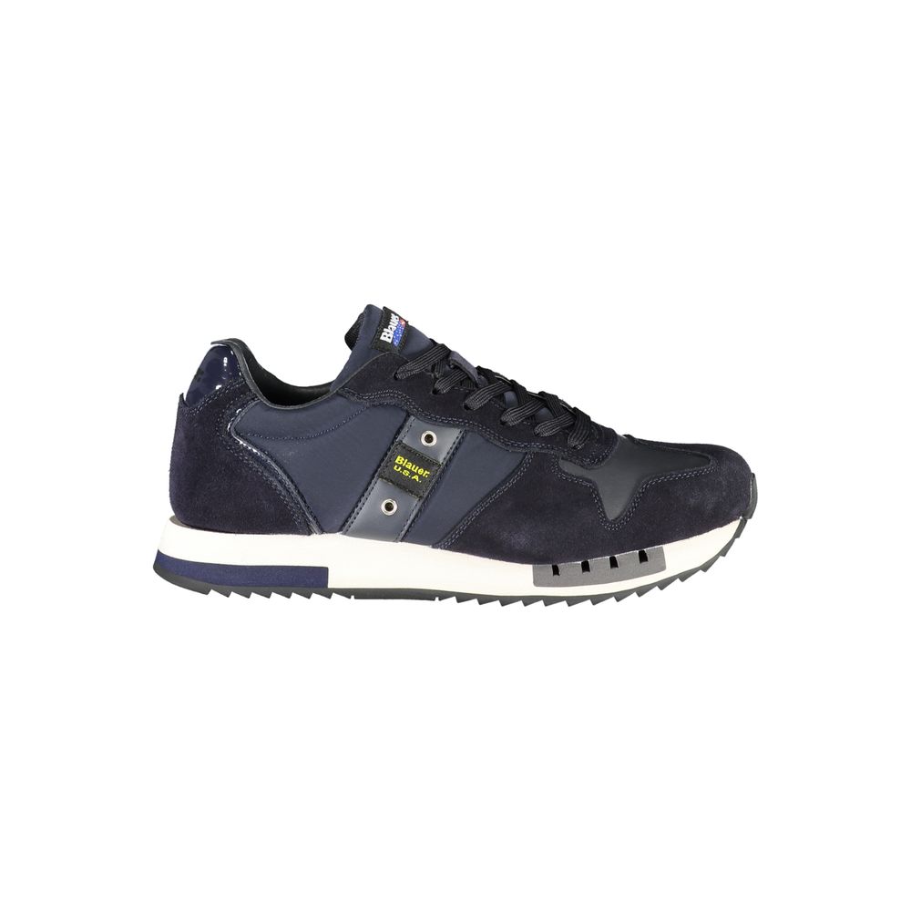 Blauer Synthetik-Sneaker mit Logo und Kontrastdetails