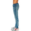 Blue Cotton Men Skinny JeanUnleash your rockstar edge with the Diesel Skinny jeans, artfully crafted with rebellion at their core. Featuring a low waist and a sleek narrow leg from thigh to ankle, these skinnies are made for those who dare to stand out. C