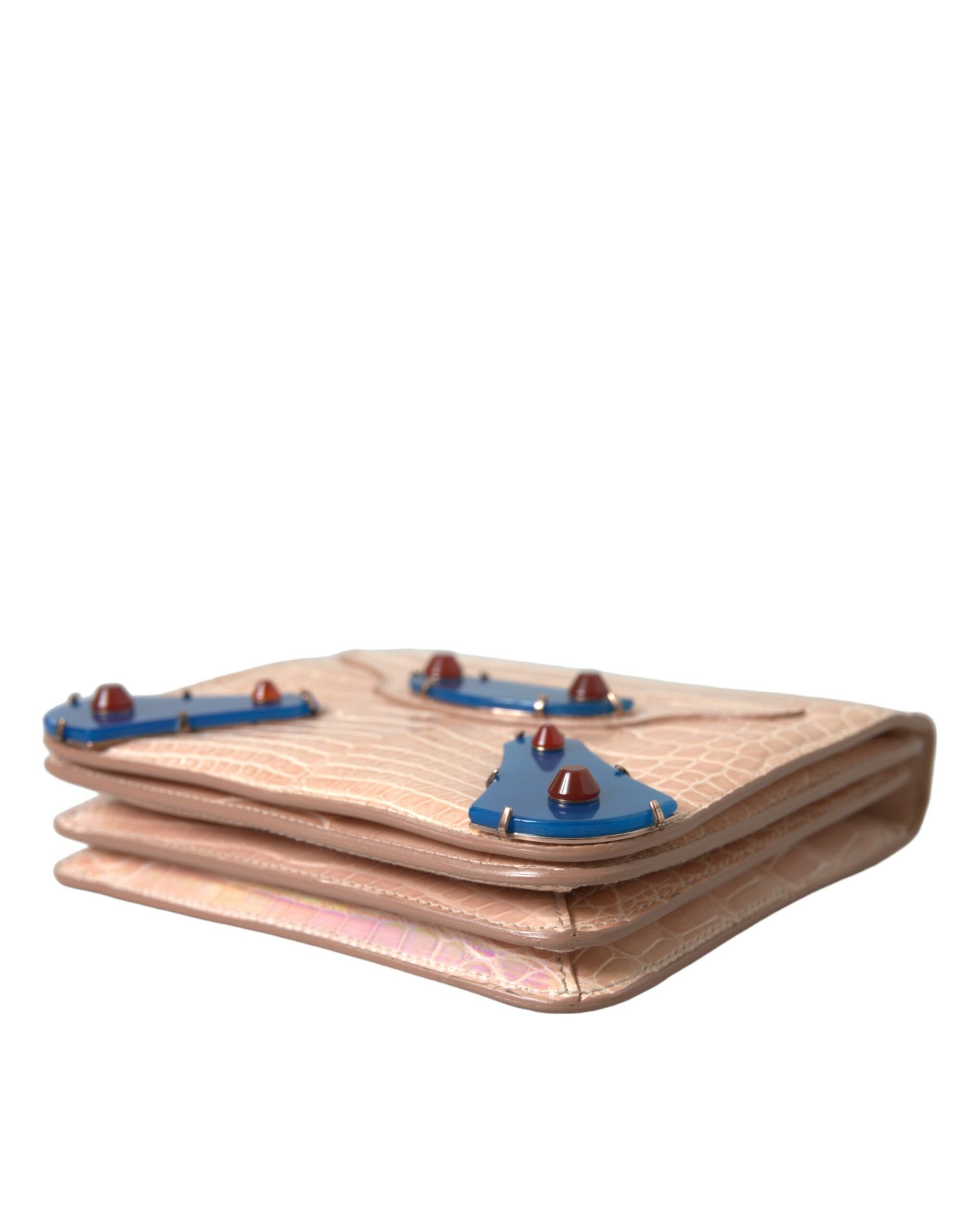 Beige Blue Agate Exotic Leather Gold Chain Purse BagBALENCIAGA Gorgeous brand new, 100% Authentic BALENCIAGA neo classic chain mini bag. Model: Handbag Material: 100% Crocodile Leather Color: Beige, Blue Strap: Chain strap Beige inner lining Magnet closur