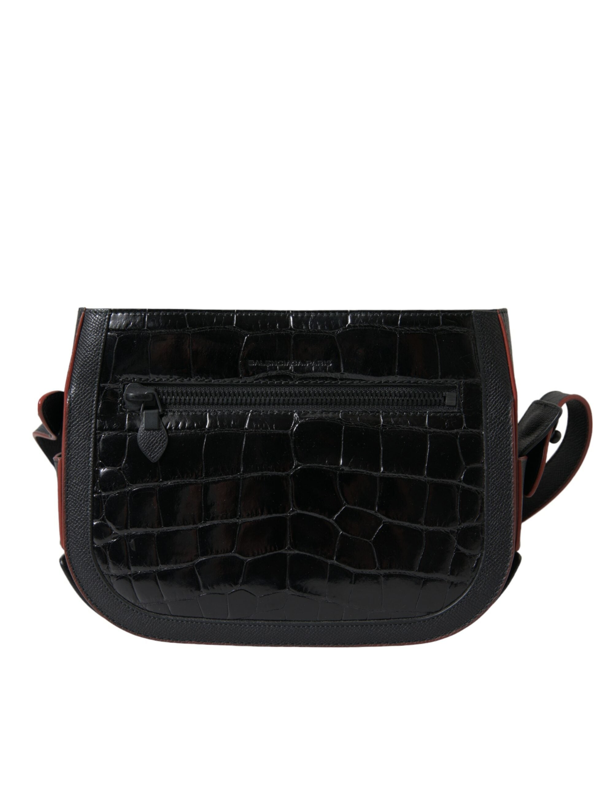 Sac appareil photo à bandoulière en cuir exotique noir Balenciaga
