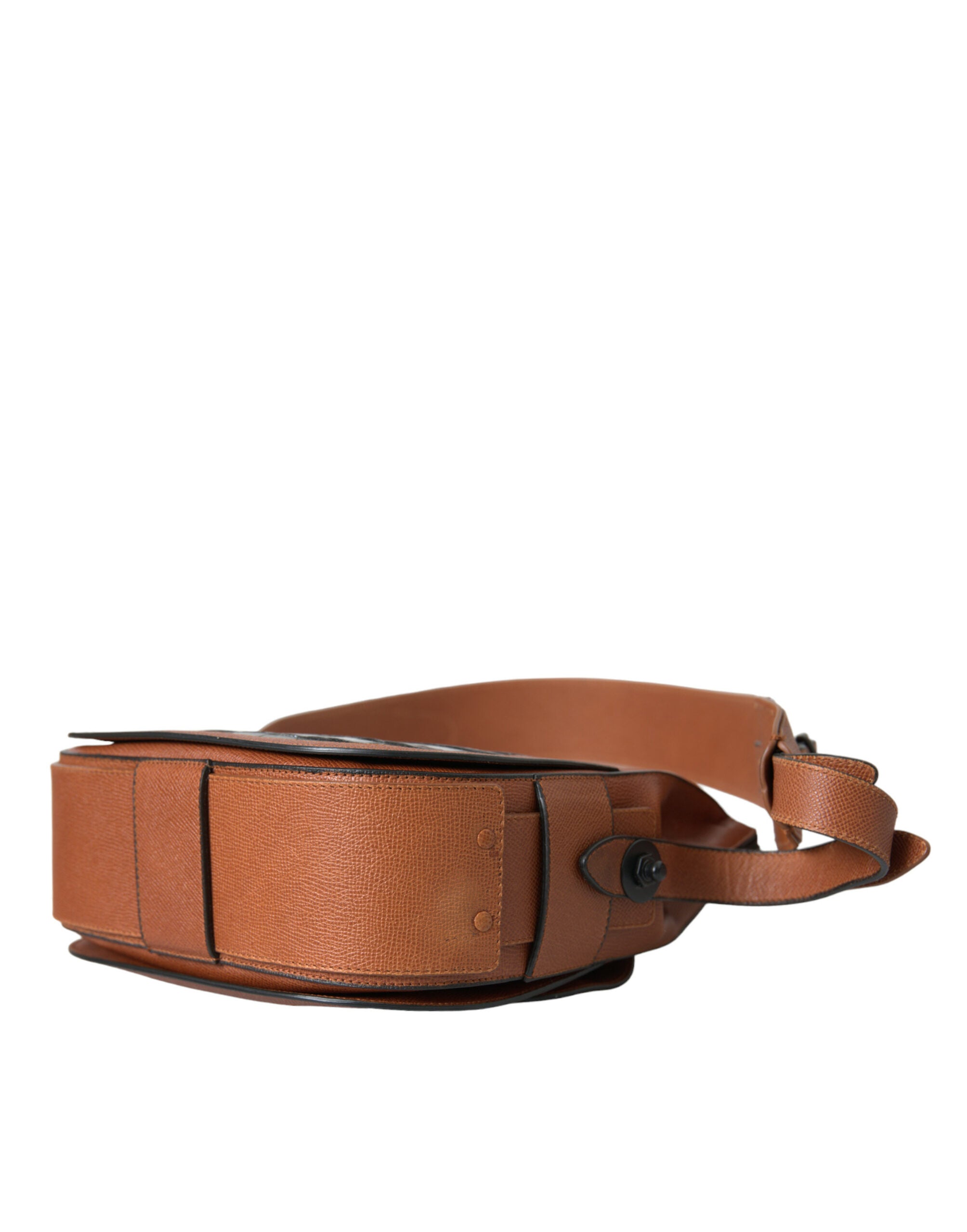 Black Brown Leather Crossbody Bag with Exotic Detail