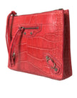 Red Exotic Skin Leather Classic Pouch Purse Wristlet BagBALENCIAGA Absolutely stunning, 100% Authentic, brand new with tags BALENCIAGA exotic pouch bag. Model: Pouch, Balenciaga Paper Postcard, clutch Color: Red Material: 100% Alligatorskin Leather Zipper