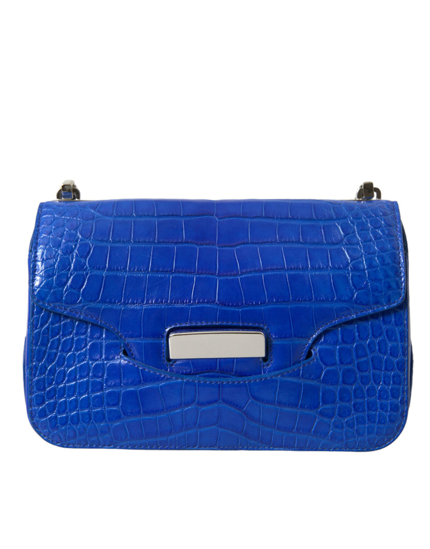 Blue Exotic Leather Neo Classic Purse Shoulder Handbag BagBALENCIAGA Absolutely stunning, 100% Authentic, brand new with tags BALENCIAGA neo classic chain mini bag. Model: Shoulder bag Colour: Blue Material: 100% Alligator skin Leather Magnetic closure Lo