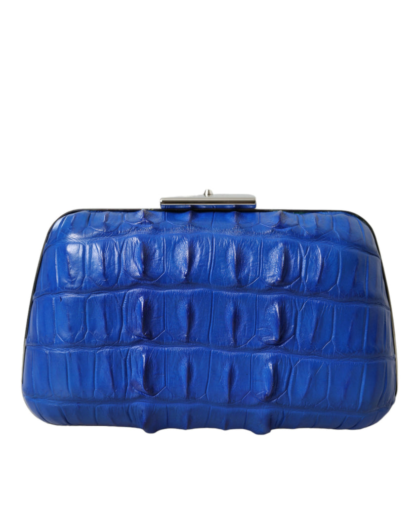Blue Exotic Skin Leather Shoulder Crossbody Box Clutch BagBALENCIAGA Absolutely stunning, 100% Authentic, brand new with tags BALENCIAGA handbags crocodile skin leather clutch in blue electrique. Model: Shoulder evening hand clutch purse bag Color: Blue w