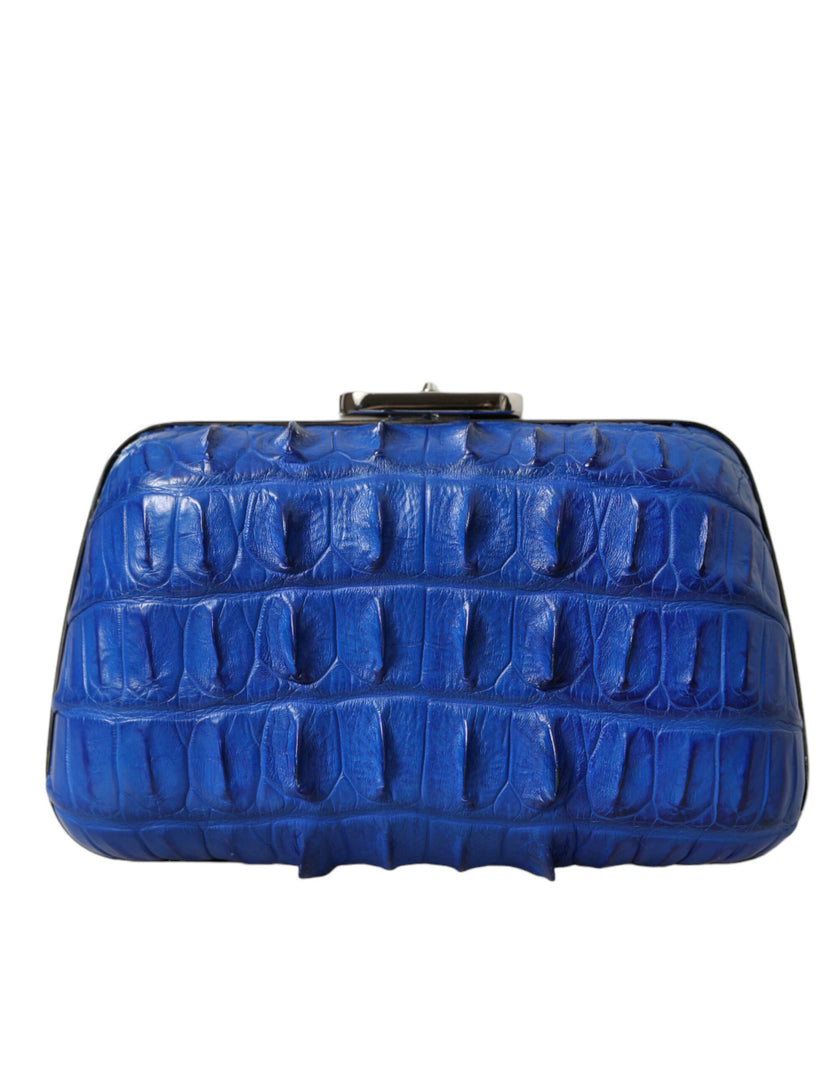 Blue Exotic Skin Leather Shoulder Crossbody Box Clutch BagBALENCIAGA Absolutely stunning, 100% Authentic, brand new with tags BALENCIAGA handbags crocodile skin leather clutch in blue electrique. Model: Shoulder evening hand clutch purse bag Color: Blue w