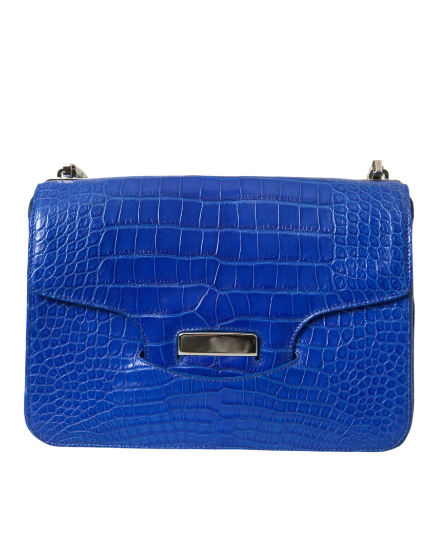 Blue Exotic Leather Neo Classic Small Shoulder BagBALENCIAGA Absolutely stunning, 100% Authentic, brand new with tags BALENCIAGA shoulder bag. Model: Balenciaga Neo Classic Chain, Shoulder bag Color: Blue with gold metal detailing Material: 100% Alligator