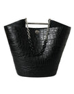 Black Exotic Skin Leather Maxi Bucket Tote Purse BagBALENCIAGA Absolutely stunning, 100% Authentic, brand new with tags BALENCIAGA black crocodile leather maxi bucket bag. Model: Maxi bucket bag Colour: Black Material: 75% Crocodile 15% Lamb Leather 10% C