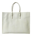 White Yellow Exotic Skin Leather Shopping Tote PAPIER BagBALENCIAGA Absolutely stunning, 100% Authentic, brand new with tags BALENCIAGA papier A4 classic studs bag, crafted in genuine python, features dual rolled slim handles, front zip pocket, studs and