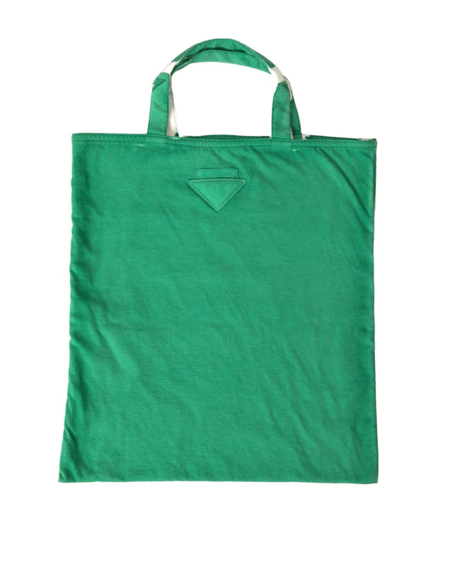 Green Jersey Fabric Logo Shoulder Shopping Tote Shopping BagPRADA Absolutely stunning, 100% Authentic, brand new with tags PRADA shopping tote bag. Model: Shopping tote bag Color: Green and white Material: Fabric Logo details Made in Italy Measurements: 3