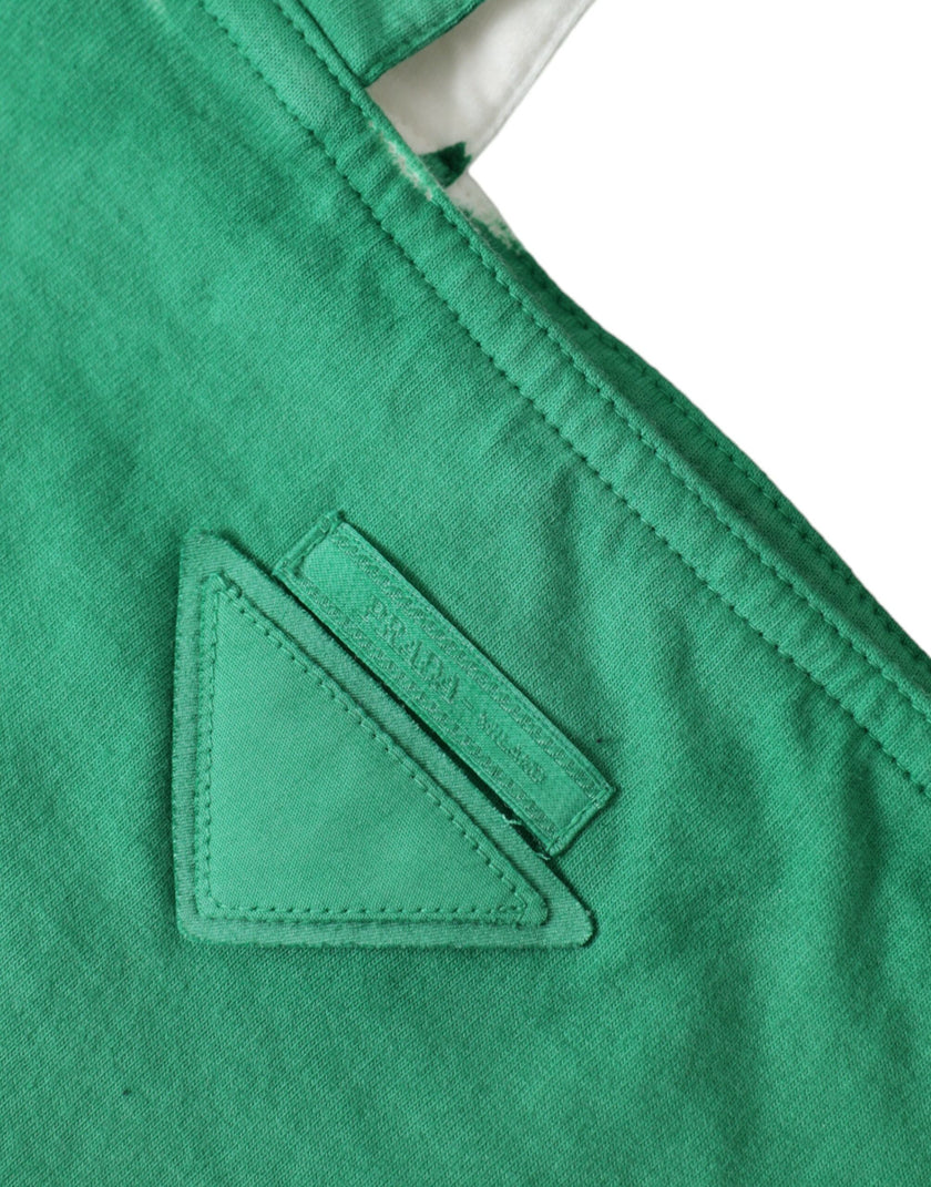 Green Jersey Fabric Logo Shoulder Shopping Tote Shopping BagPRADA Absolutely stunning, 100% Authentic, brand new with tags PRADA shopping tote bag. Model: Shopping tote bag Color: Green and white Material: Fabric Logo details Made in Italy Measurements: 3