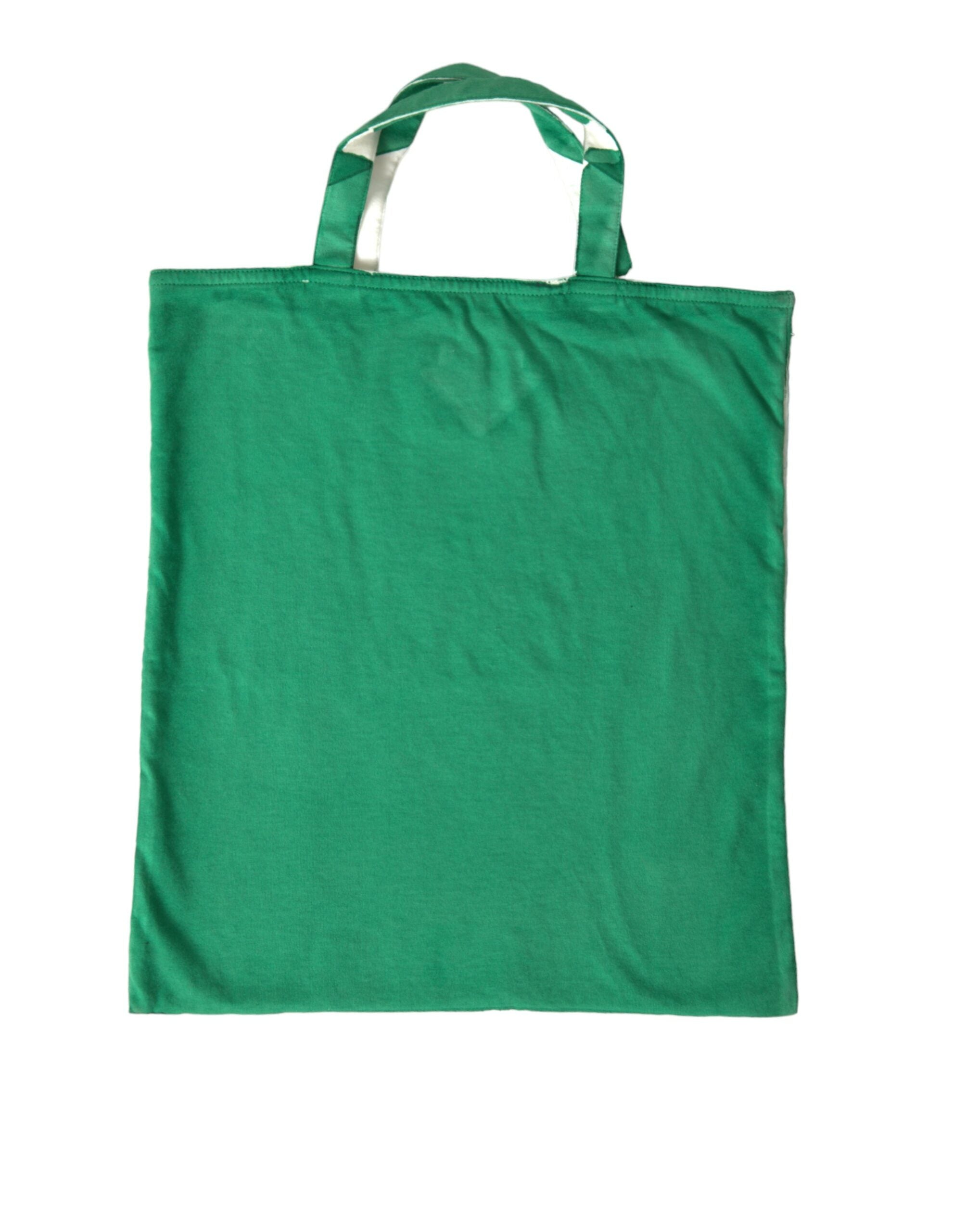 Green Synthetic Prada Logo Tote Bag