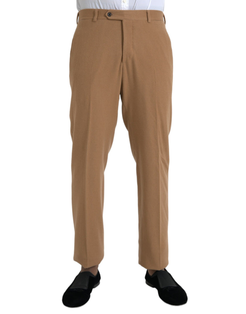 Beige Cashmere Men Straight Fit Dress PantsPRADA Gorgeous brand new with tags 100% Authentic PRADA cashmere regular fit dress pants. Style: Dress pants Colour: Beige Fitting: Regular fit Material: 100% cashmere Lining: 100% Viscose Button fly closure Logo