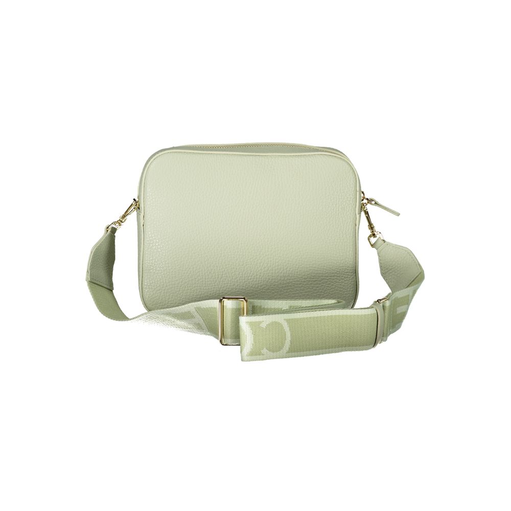 Grüne Lederhandtasche mit verstellbarem Schulterriemen