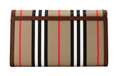 Hannah Icon Stripe Archive Tan E-Canvas Leather Wallet Crossbody BagStyle: Burberry Hannah Icon Stripe Archive Tan Wallet Crossbody Bag Material: E-Canvas and Leather Features: Adjustable Crossbody Strap, Outer Slip Pocket, Snap Closure, 12 Card Slots, Ce