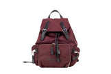 Medium Burgundy Econyl Nylon Rucksack Drawstring Backpack BookbagStyle: Burberry Medium Drawstring Flap Rucksack Bag (Burgundy) Material: Nylon (Burberry Econyl) Features: Drawstring Flap Closure, Adjustable Shoulder Straps, Top Handle, Outer Zip Pockets
