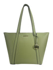 Large Pratt Shoulder Zip Tote Bag Light SageStyle: Michael Kors Pratt Large Shoulder Tote Bag (Light Sage) Material: Coated Canvas / Leather Features: Gold Hardware, Zip Clousure, MK Charm Measures: 29.21 cm L x 45.72 cm H x 13.33 cm DLarge Pratt Shoulder