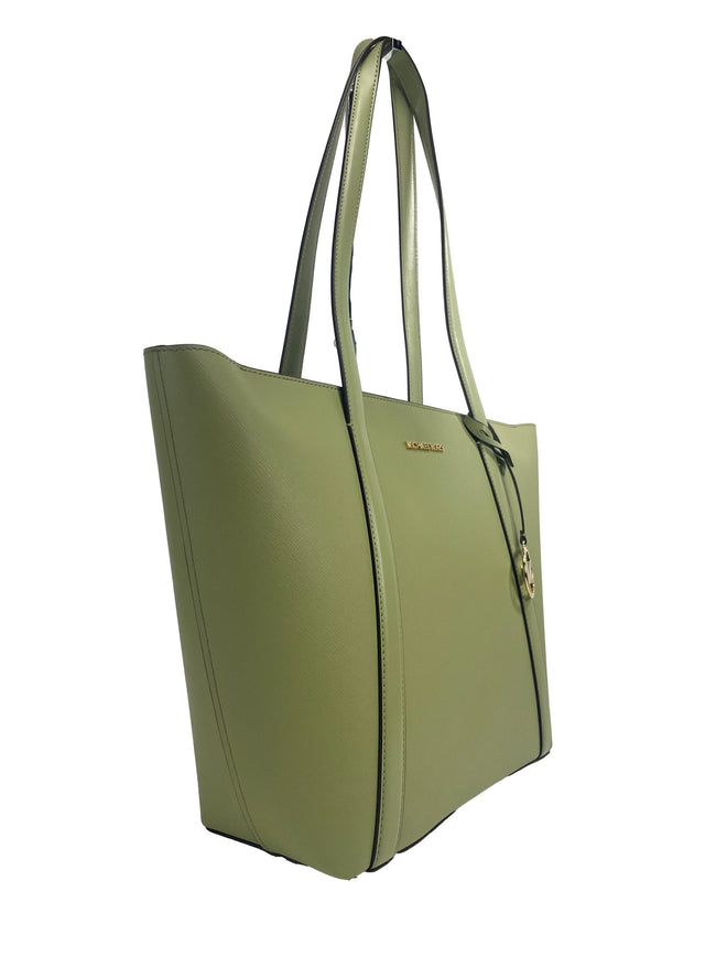 Large Pratt Shoulder Zip Tote Bag Light SageStyle: Michael Kors Pratt Large Shoulder Tote Bag (Light Sage) Material: Coated Canvas / Leather Features: Gold Hardware, Zip Clousure, MK Charm Measures: 29.21 cm L x 45.72 cm H x 13.33 cm DLarge Pratt Shoulder