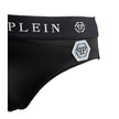 Black Polyamide Men SwimwearDive into luxury with Philipp Plein’s sleek men’s swim briefs. Designed for the man who commands attention, these swim bottoms are crafted from a premium blend of polyamide and elastane that contours and comforts. Featuring a b