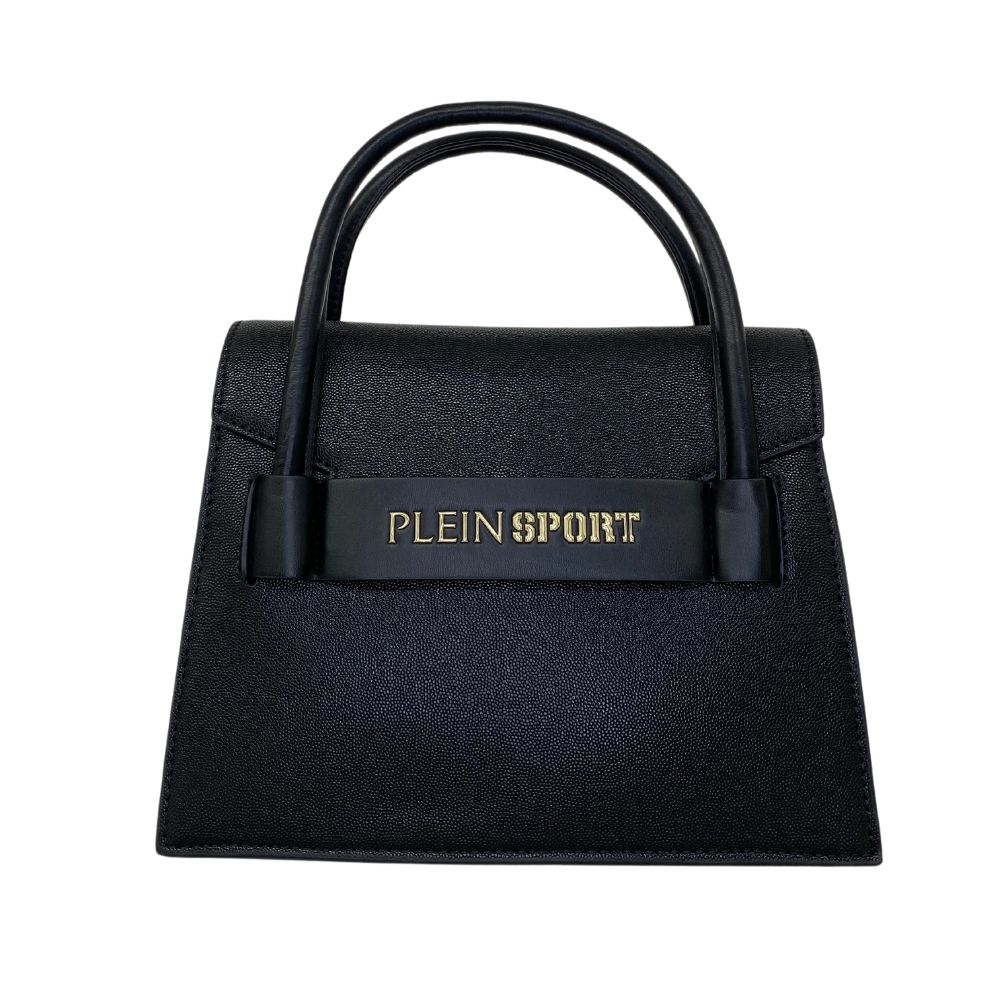 Black Polyethylene Women HandbagIndulge in the bold energy of Plein Sport with this sleek tote bag, an intersection of style and functionality. Its black hue is complemented by the iconic Plein Sport logo, confidently placed on the front for maximum brand