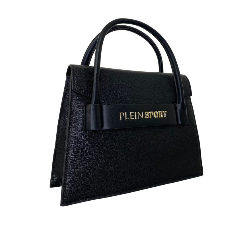 Black Polyethylene Women HandbagIndulge in the bold energy of Plein Sport with this sleek tote bag, an intersection of style and functionality. Its black hue is complemented by the iconic Plein Sport logo, confidently placed on the front for maximum brand