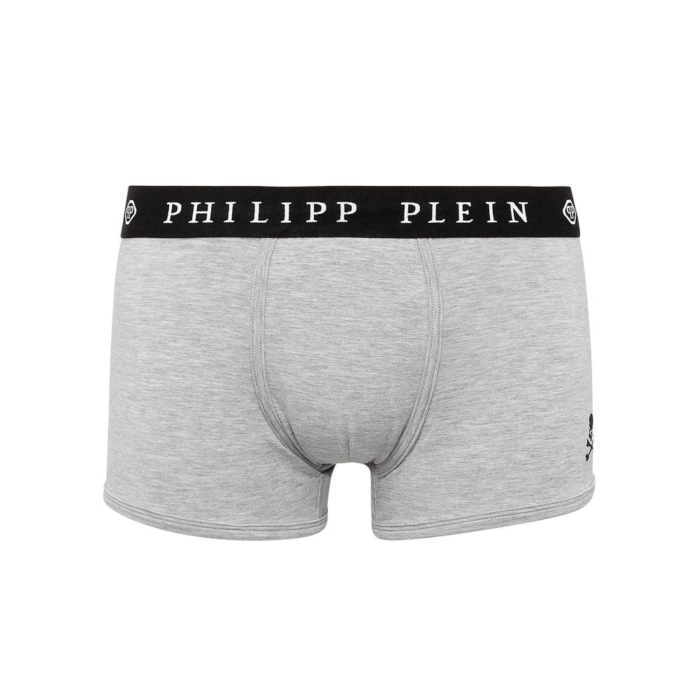 Brown Cotton Men Boxer PackElevate your essentials with the bold sophistication of Philipp Plein. These boxer briefs, crafted from soft cotton, provide all-day comfort with a touch of luxury. A sleek brown hue subtly underlines your style while the unmist