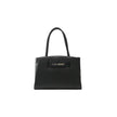 Chic Ebony Tote with Silver Logo AccentIndulge in the perfect blend of luxury and athleticism with the Plein Sport tote bag. Fashioned from durable eco-leather, this exquisite shopping companion boasts a striking silver-toned rubber logo that captures the