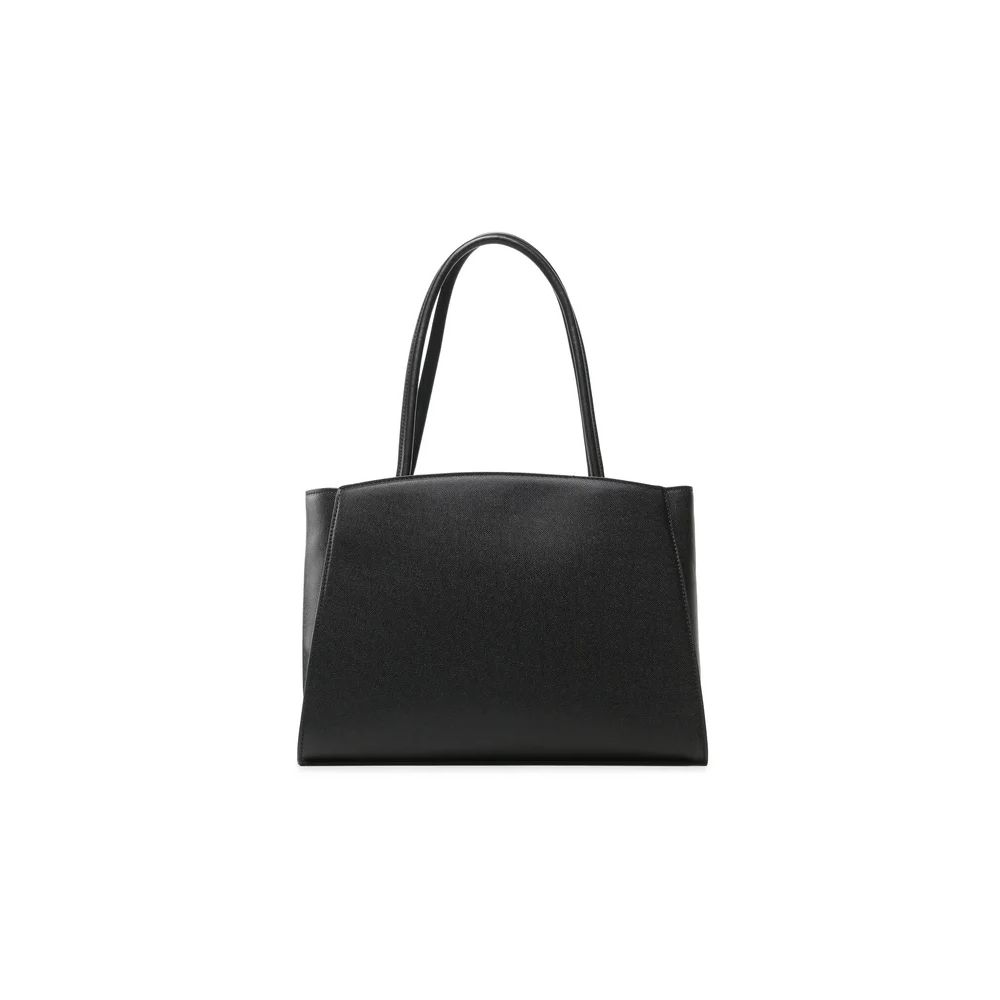Chic Ebony Tote with Silver Logo AccentIndulge in the perfect blend of luxury and athleticism with the Plein Sport tote bag. Fashioned from durable eco-leather, this exquisite shopping companion boasts a striking silver-toned rubber logo that captures the