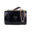 Black Polyethylene Women Crossbody BagDive into the world of high fashion with this audacious Plein Sport crossbody bag, perfect for those who dare to stand out. Exuding a patent leather finish with iconic brand logos emblazoned on both sides, this bag ma