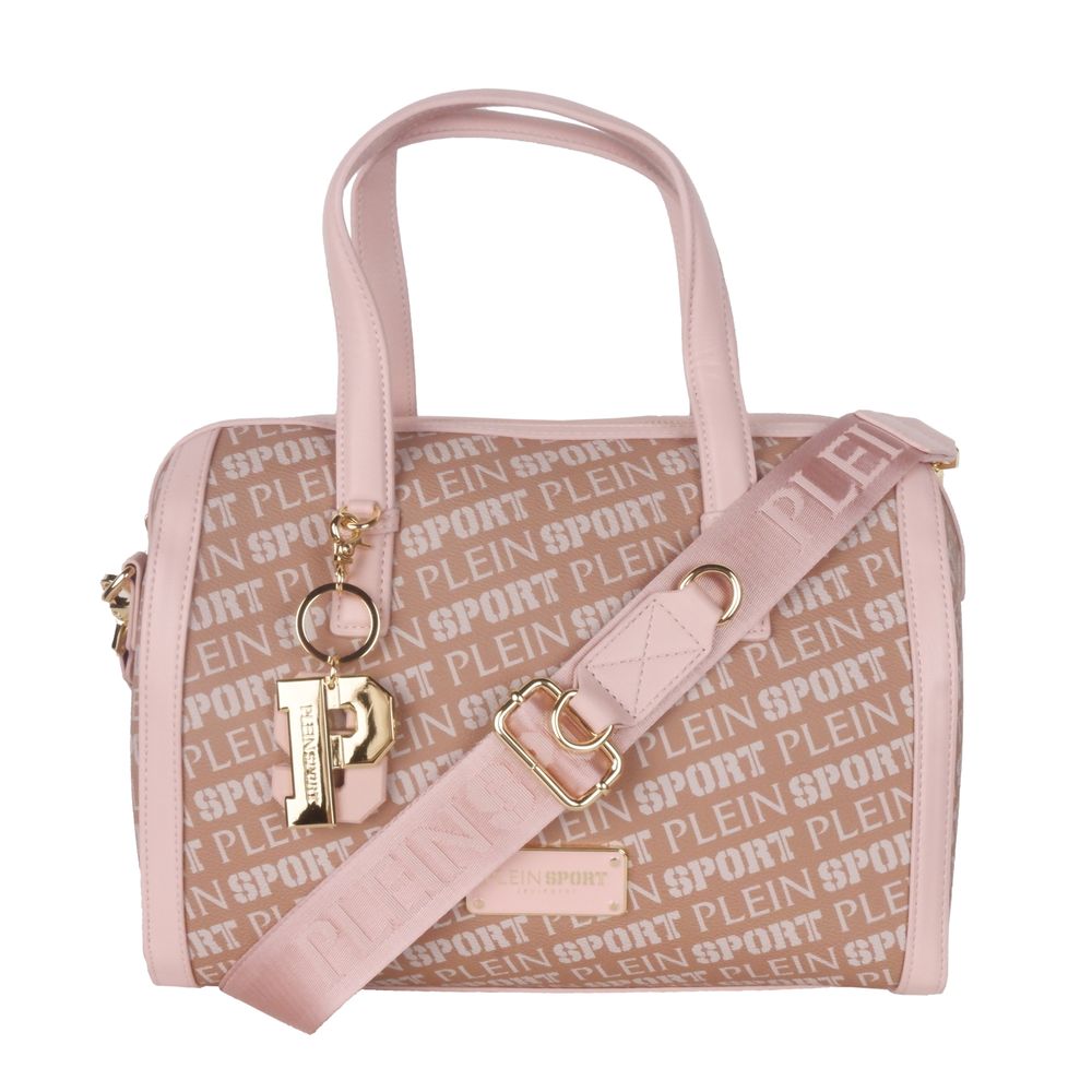 Pink Polyamide Women Crossbody BagElevate your accessory game with the audacious Plein Sport eco-leather crossbody bag. Drenched in bold pink, it boasts a striking logo print across its sleek silhouette, accompanied by a unique rubber and metal keychain t