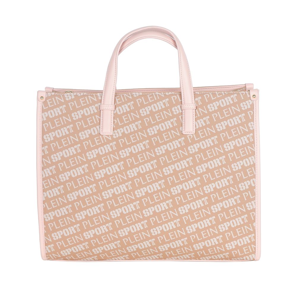 Pink Polyamide Women Shoulder BagElevate your style game with the Plein Sport tote bag, a striking blend of functionality and fashion-forward aesthetics. Drenched in a lush pastel pink hue, this accessory promises to inject a pop of color to your ensemble