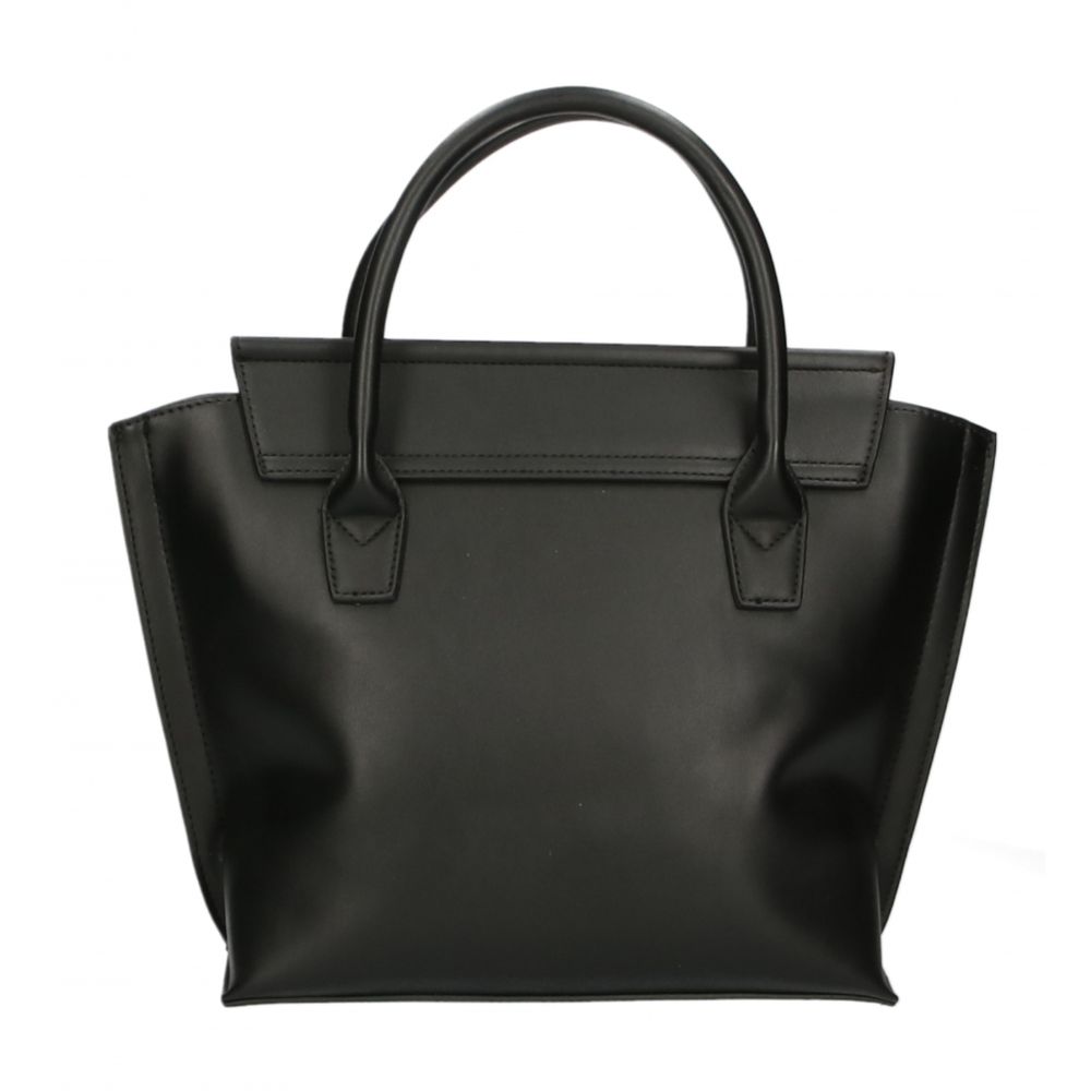 Elegant Black Magnetic HandbagDiscover the epitome of urban chic with this sleek Plein Sport handbag, crafted for the sophisticated individual. Its magnetic closure ensures your belongings stay secure, while the iconic front logo adds a touch of luxury. P