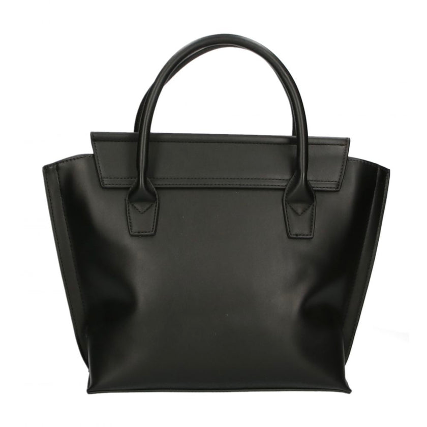 Elegant Black Magnetic HandbagDiscover the epitome of urban chic with this sleek Plein Sport handbag, crafted for the sophisticated individual. Its magnetic closure ensures your belongings stay secure, while the iconic front logo adds a touch of luxury. P