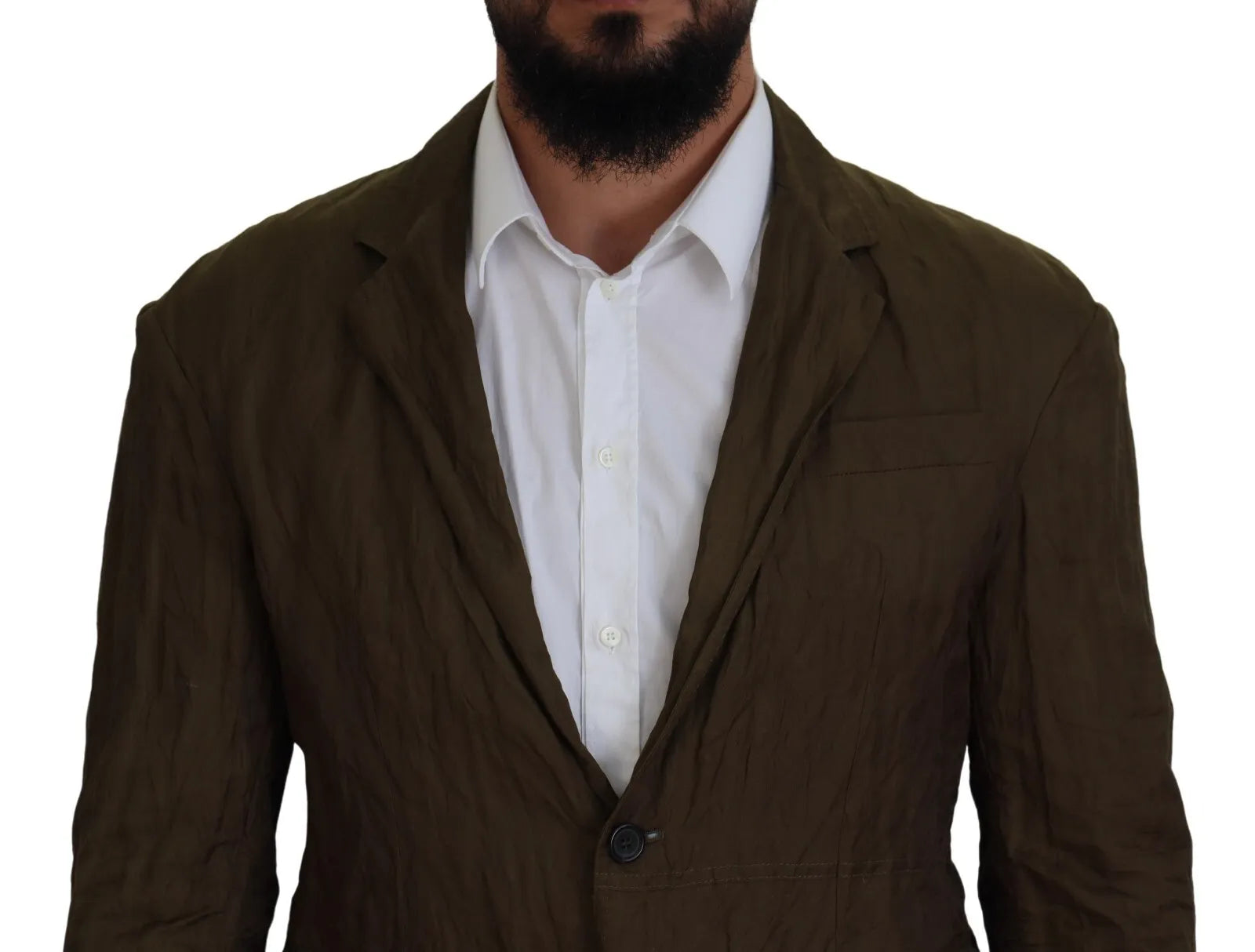 Veste blazer verte à simple boutonnage pour homme