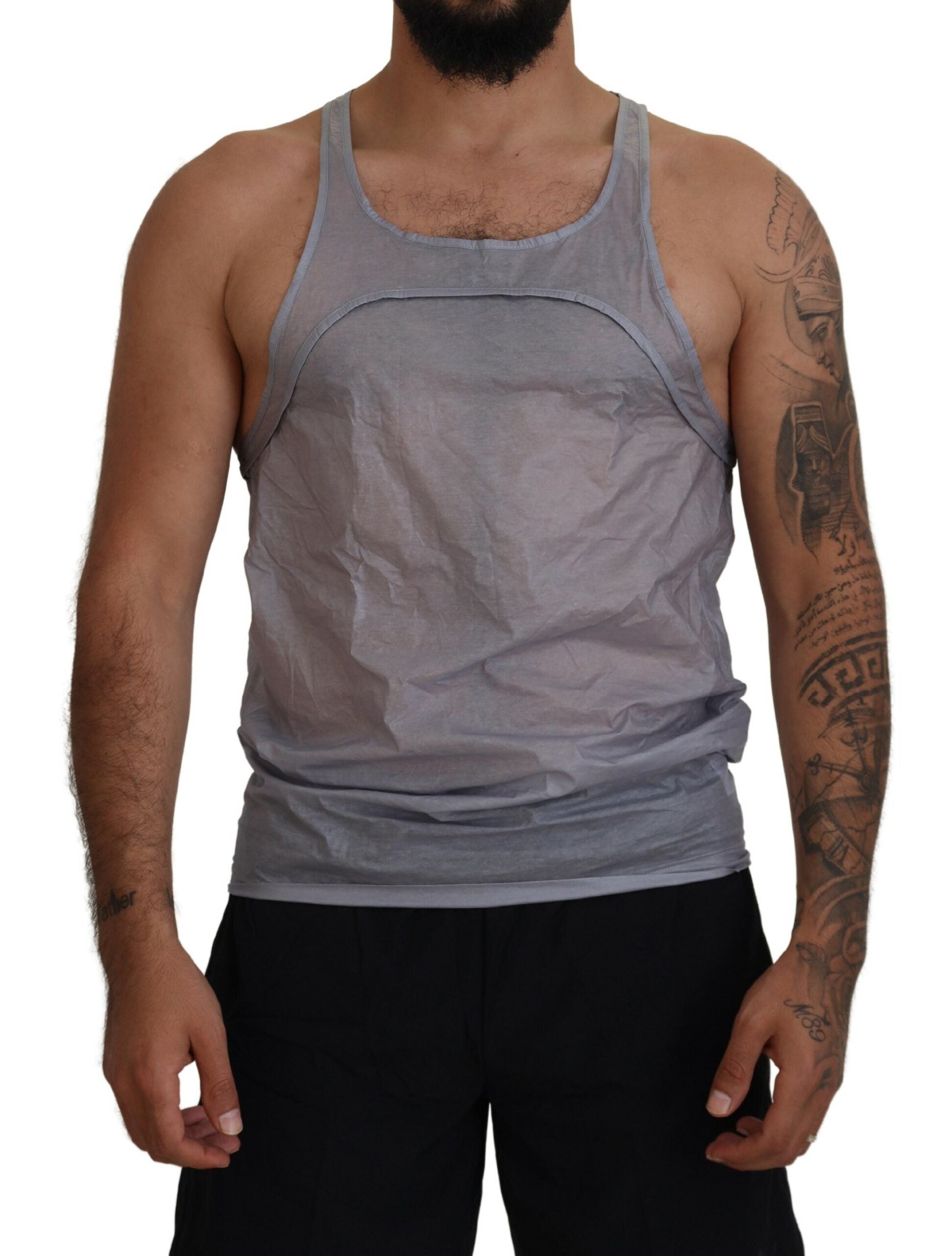 Débardeur sans manches en coton gris clair pour homme