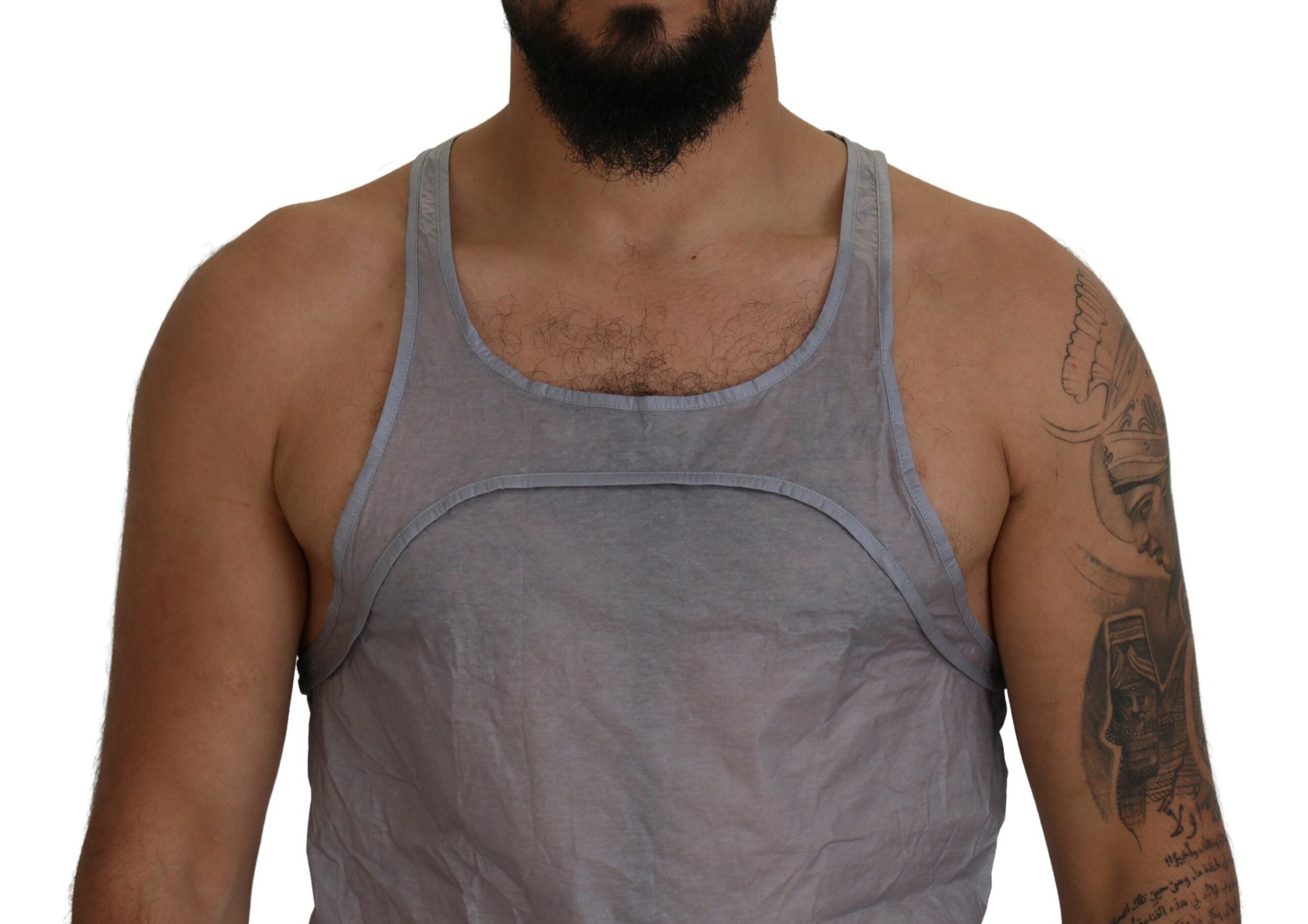 Débardeur sans manches en coton gris clair pour homme