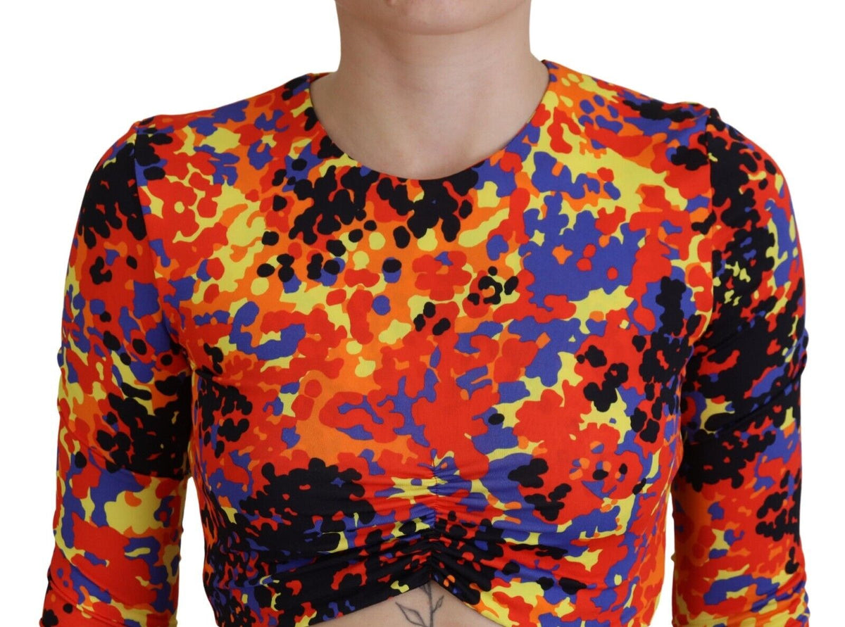 Dsquared² Mehrfarbige Cami Langärmlige Cropped-Bluse Top