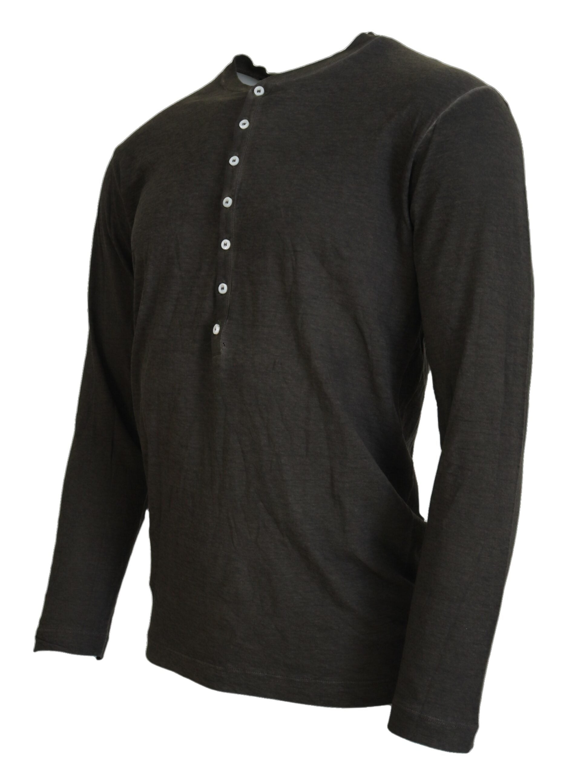 Pull-over gris en coton et lin à manches longues