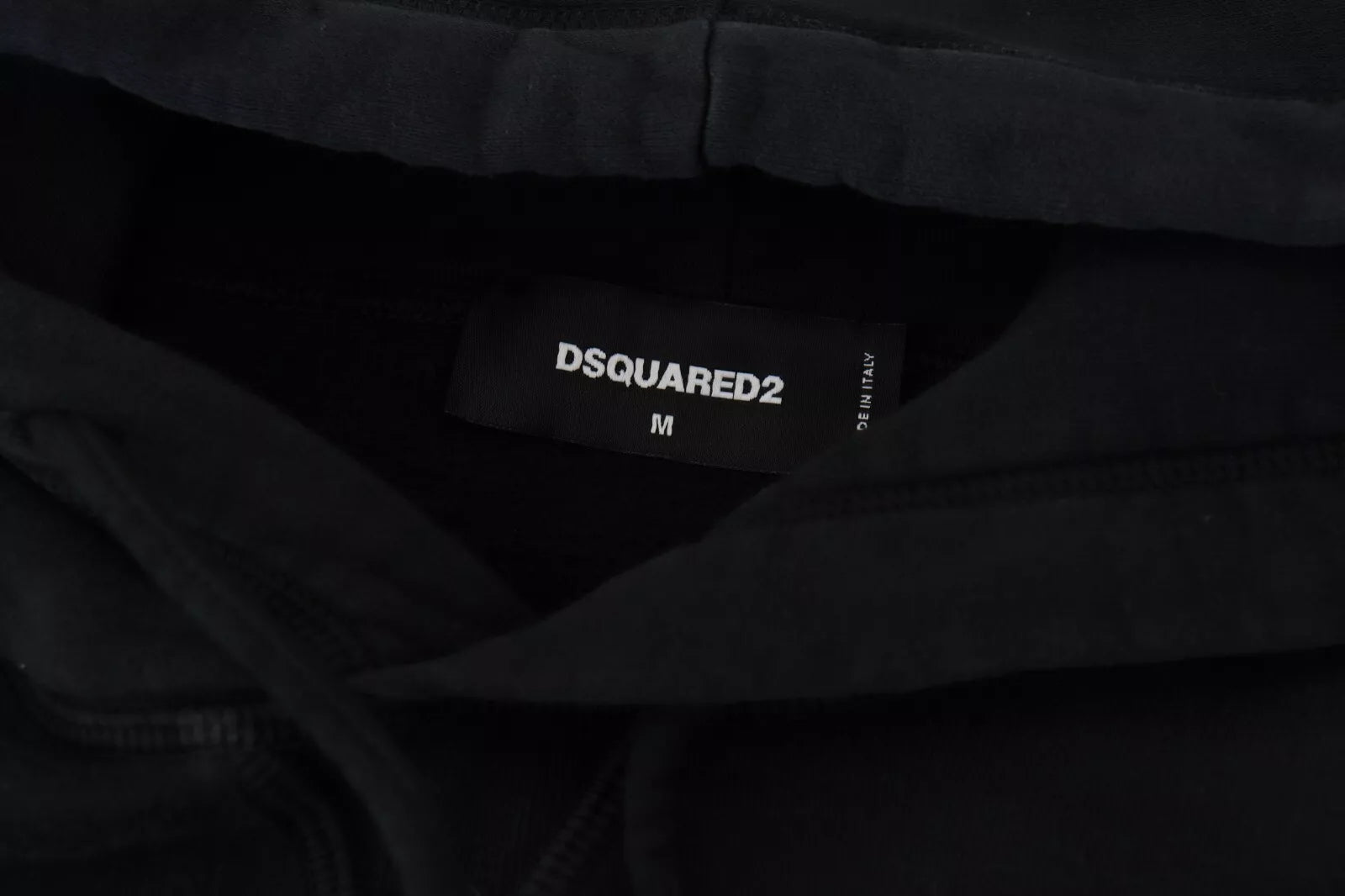 Sweat-shirt à capuche en coton noir tie-dye