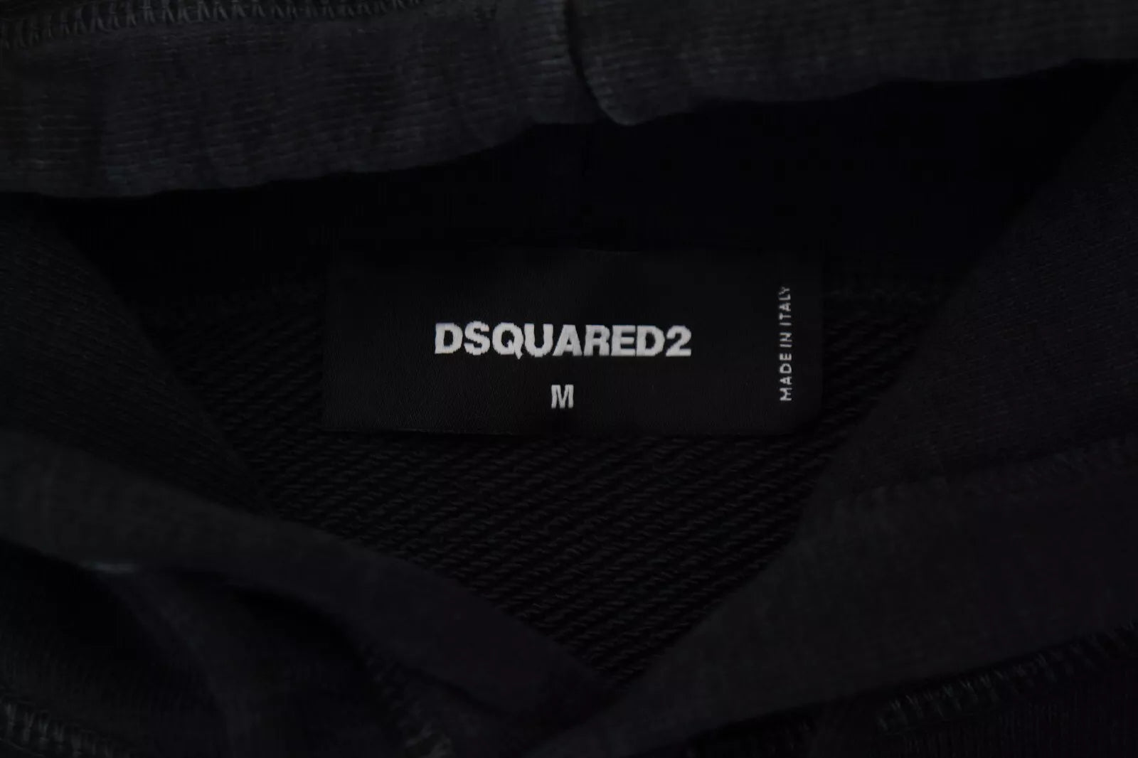 Pull-over à capuche imprimé en coton noir pour homme