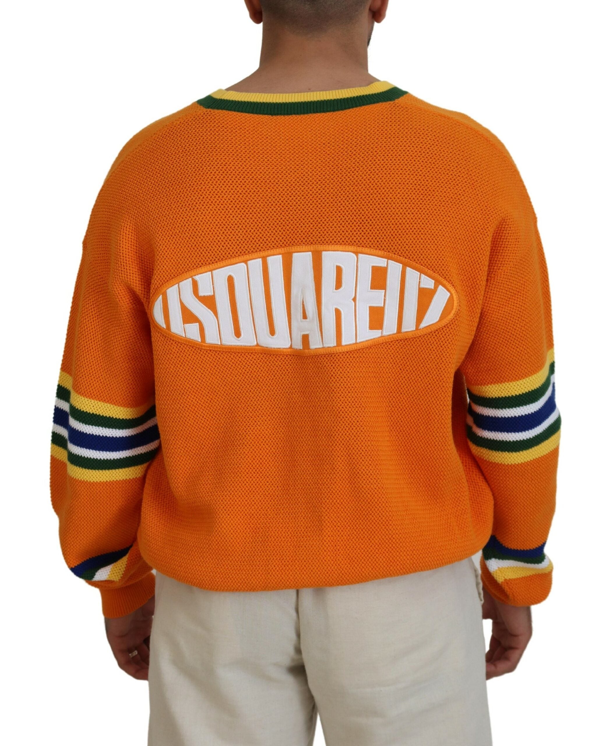 Gilet cardigan orange en coton à manches longues pour homme