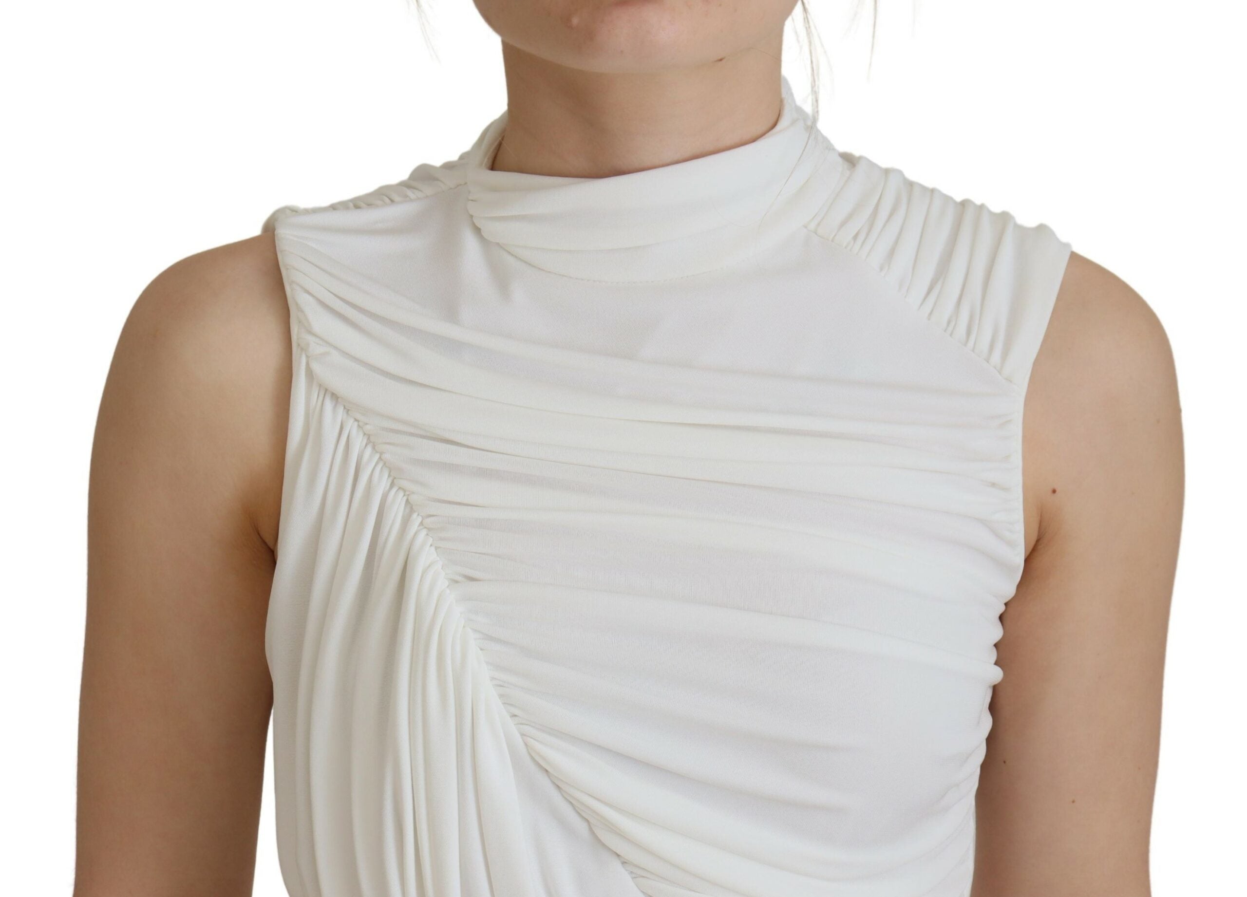 White Synthetic Sleeveless Bodycon Mini Dress by DSQUARED2
