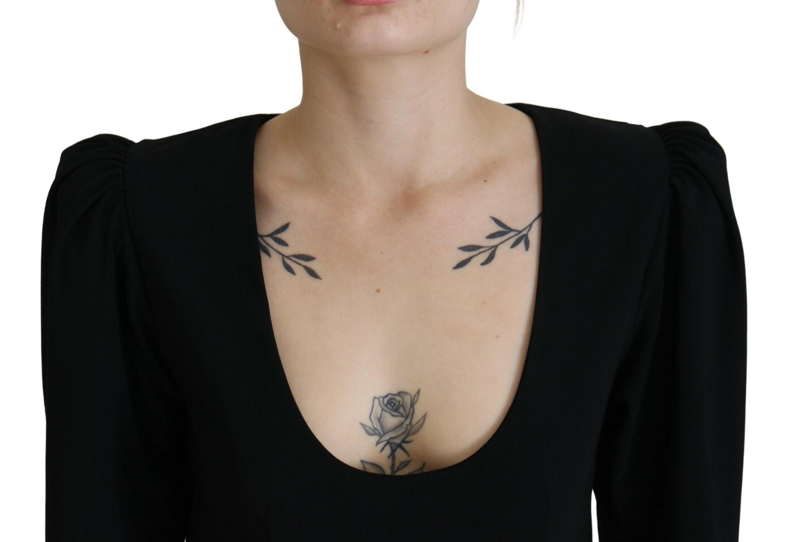 Black Synthetic Long Sleeve Bodycon Dress by DSQUARED2