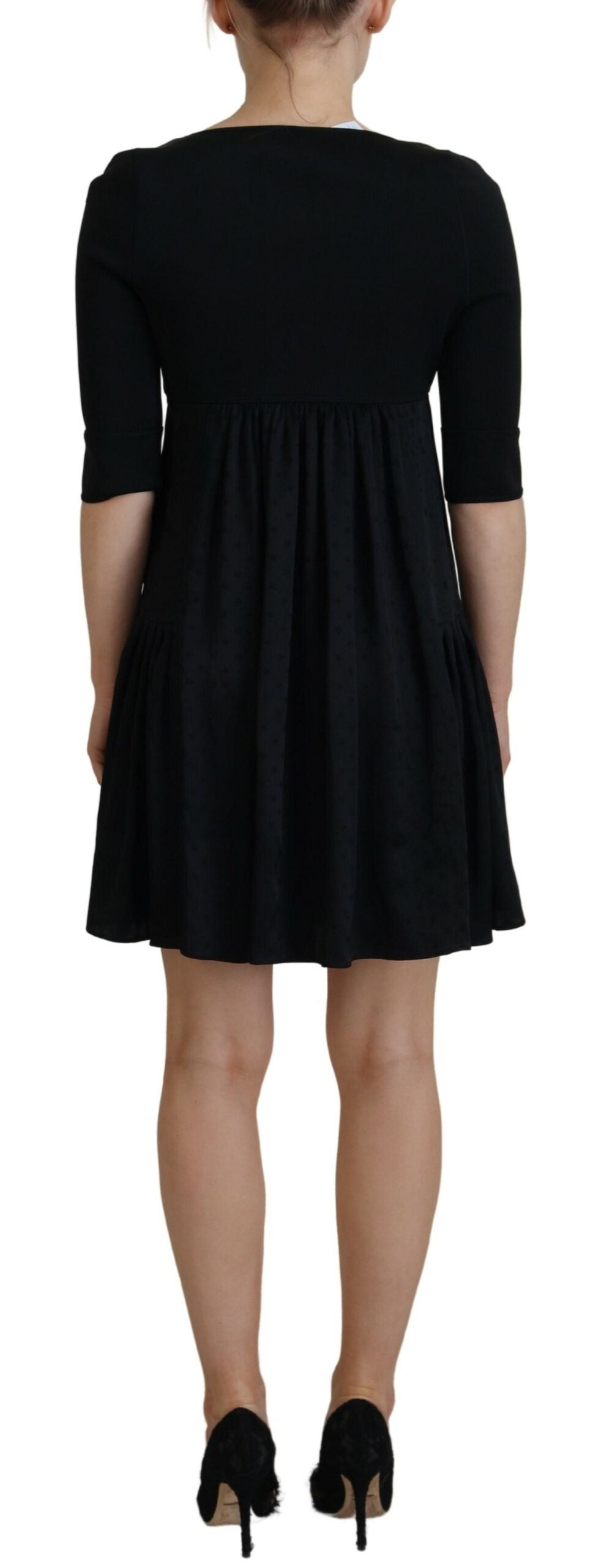 Black Synthetic Short Sleeve A-line Dress by DSQUARED2