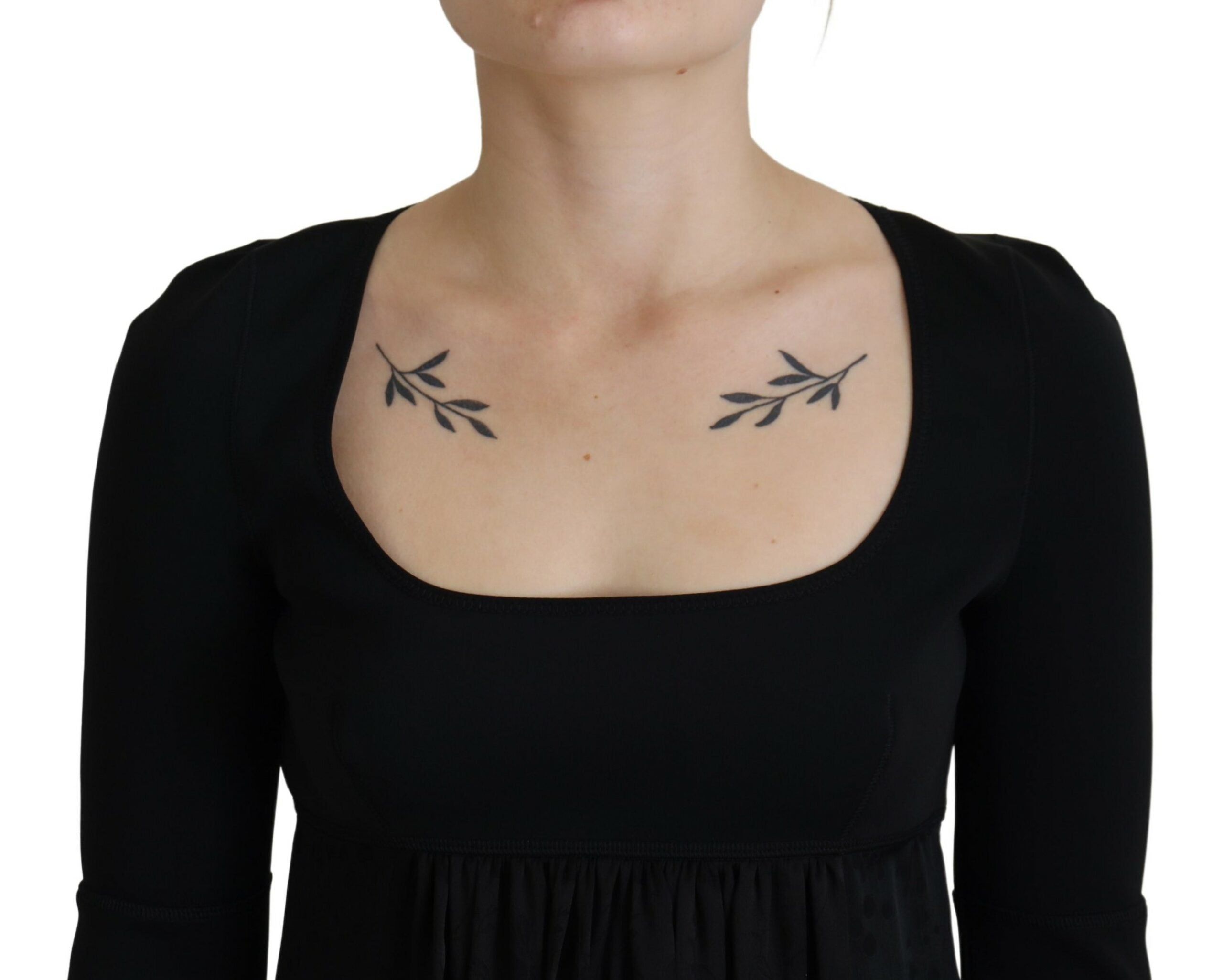 Black Synthetic Short Sleeve A-line Dress by DSQUARED2